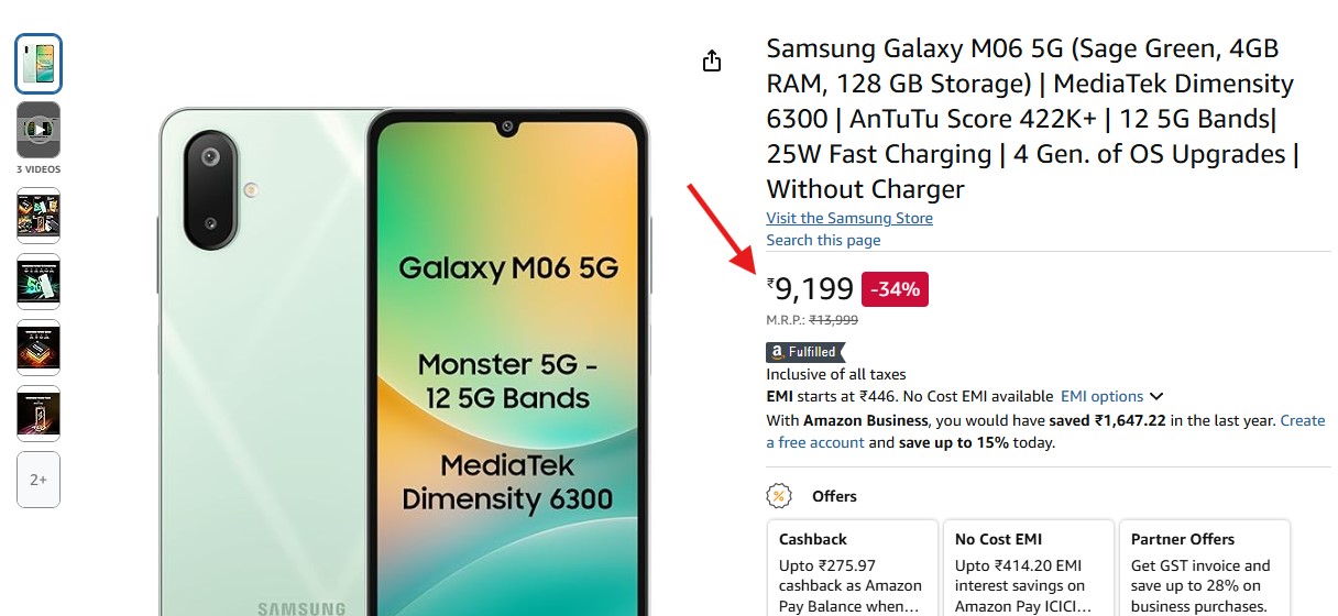 Samsung Galaxy M06 5G Discount Offer